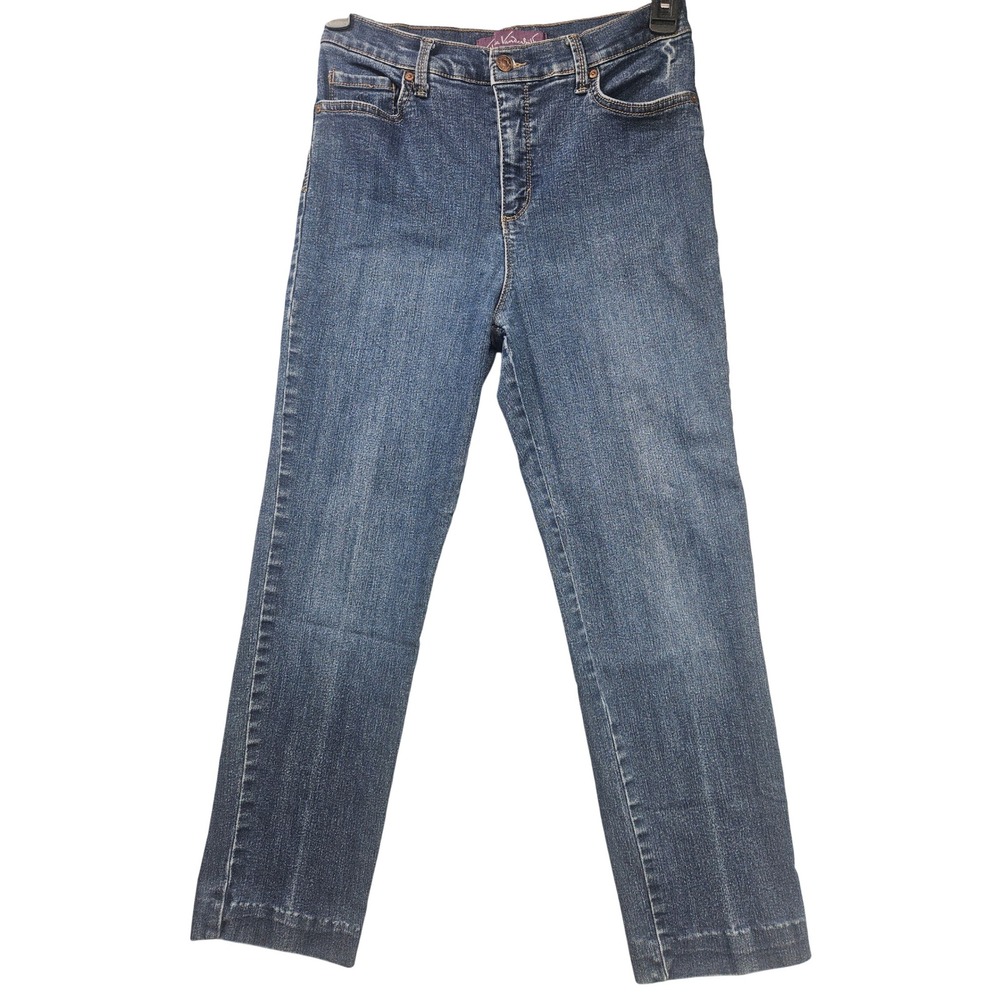 Gloria Vanderbilt Womens Size 8 Amanda Straight Leg High Rise Blue Jeans Indigo